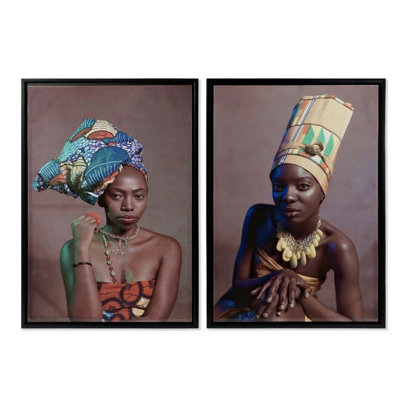 Cadre DKD Home Decor African Art Colonial Africaine (65 x 3,5 x 90 cm) (2 Unités) - Acheter à 69,89 € seulement chez Collector's