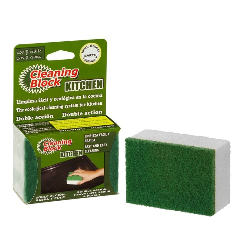 Tampon à récurer Cleaning Block Vert verre (10 x 7 x 4,5 cm) - Acheter à 3,47 € seulement chez Collector's Boutique