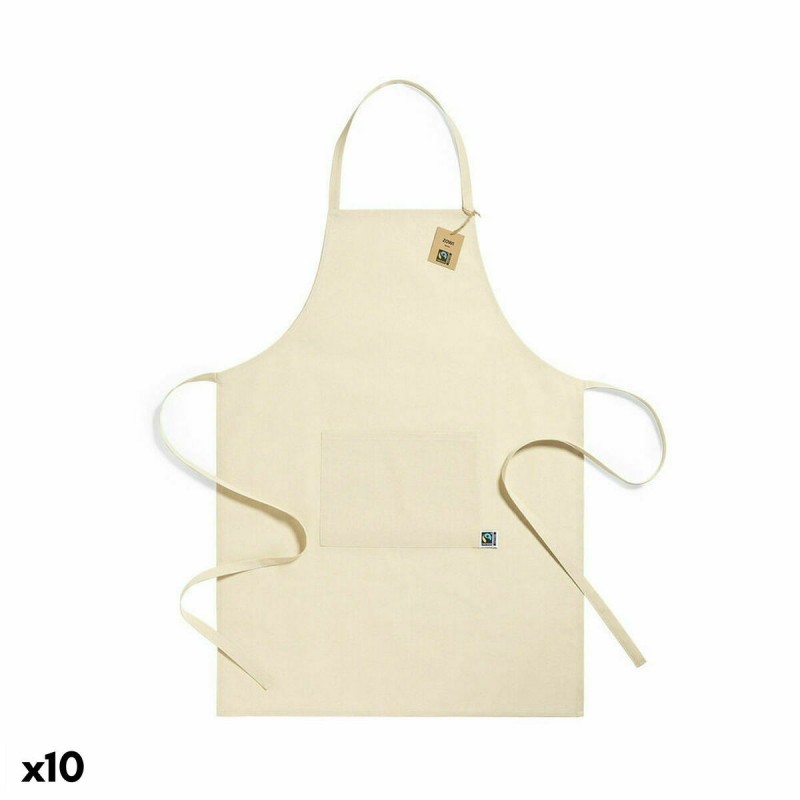 Tablier avec Poche 141270 Naturel 100 % coton (10 Unités) - Acheter à 39,86 € seulement chez Collector's Boutique