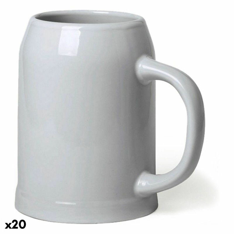 Pot en céramique 146313 Blanc (700 ml) (20 Unités) - Acheter à 77,92 € seulement chez Collector's Boutique