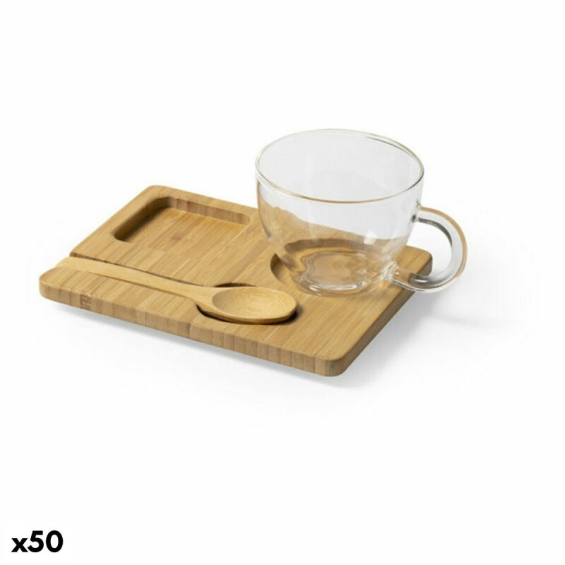 Tasse avec sous-tasse 146482 Bambou (180 ml) (50 Unités) - Acheter à 241,02 € seulement chez Collector's Boutique