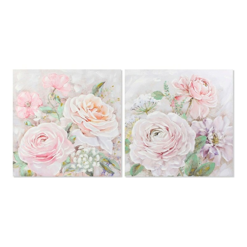 Cadre DKD Home Decor Flowers Fleurs (100 x 3 x 100 cm) (2 Unités) - Acheter à 92,15 € seulement chez Collector's Boutique