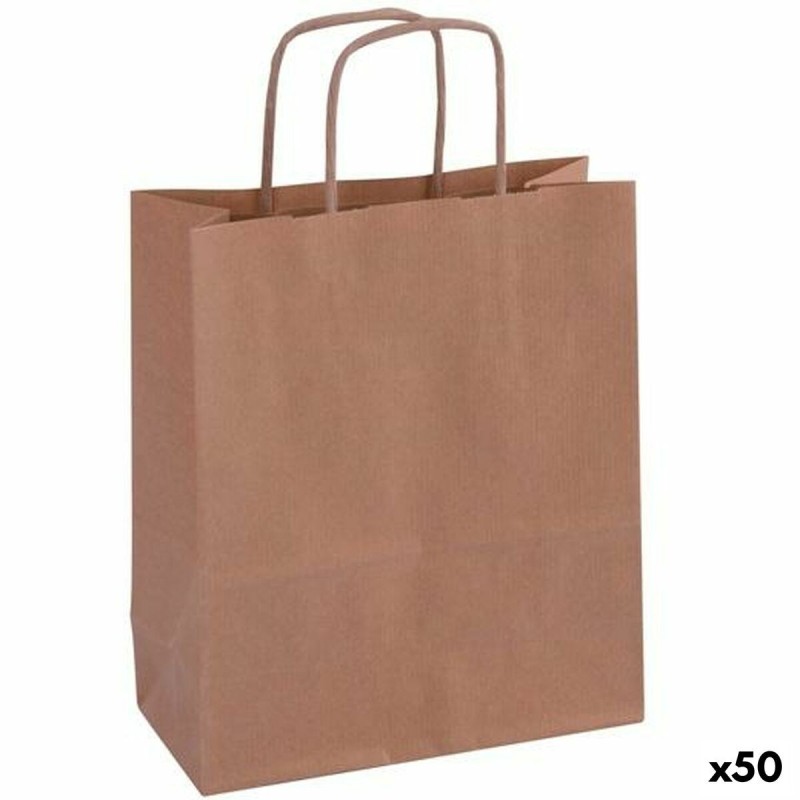 Sacs Apli Kraft Papier 18 x 8 x 21 cm Marron Avec des poignées 50 Unités - Acheter à 17,63 € seulement chez Collector's Boutique