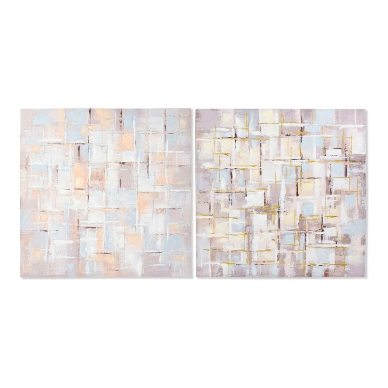 Cadre DKD Home Decor Squares Toile Abstrait Moderne (100 x 3 x 100 cm) (2 Unités) - Acheter à 92,62 € seulement chez Collector's