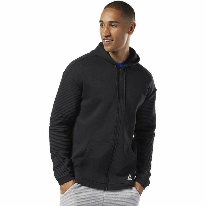 Sweat à capuche et fermeture éclair homme Reebok WOR FLEECE FZ HOOD EC0900 Noir - Acheter à 48,94 € seulement chez Collector's B