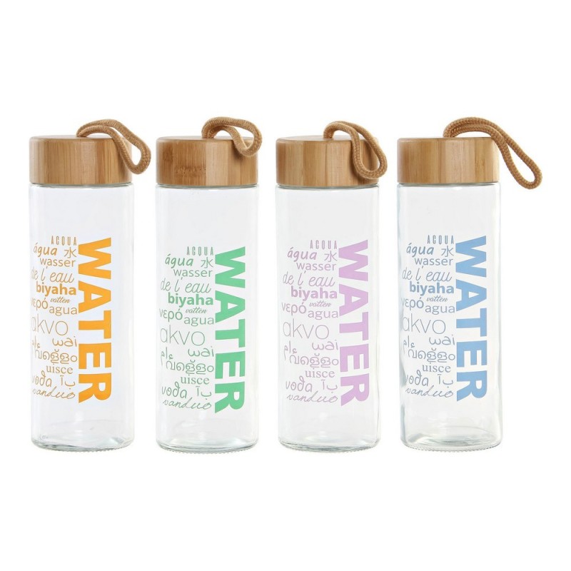 Bouteille en Verre DKD Home Decor Water Bambou (4 pcs) (580 ml) - Acheter à 17,77 € seulement chez Collector's Boutique