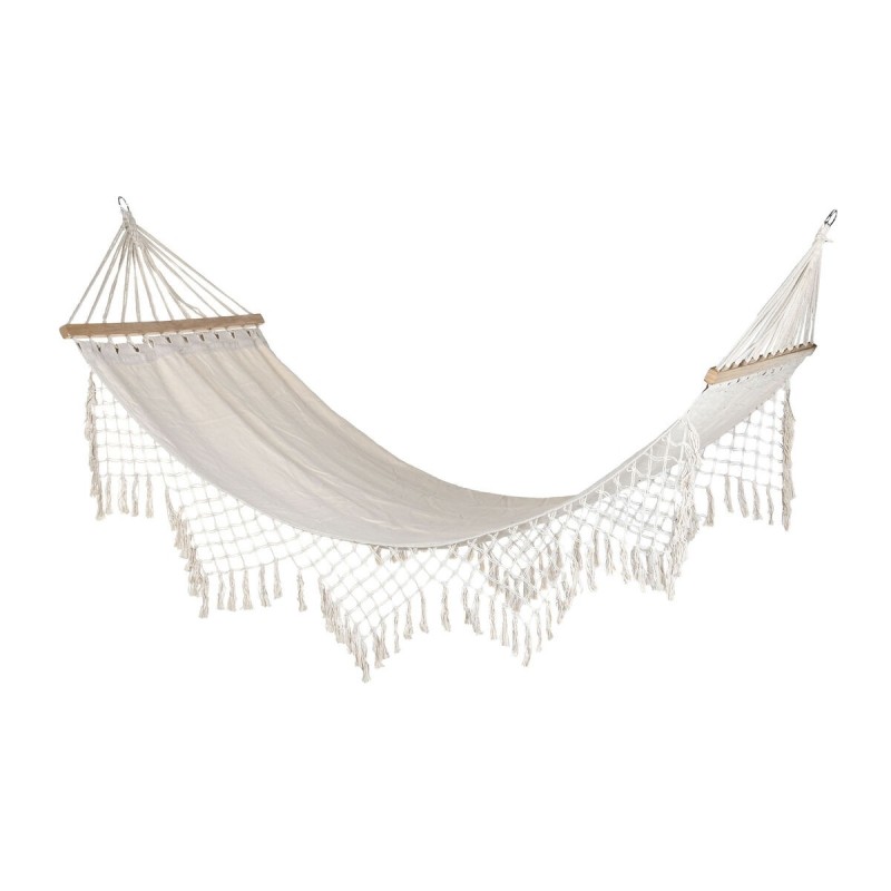 Hamac DKD Home Decor Blanc Chêne Frange (280 x 100 x 5 cm) - Acheter à 45,05 € seulement chez Collector's Boutique