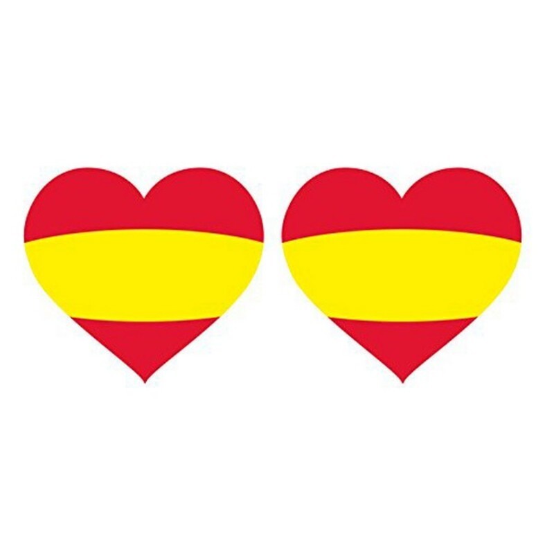 Autocollants Drapeau Espagne (2 uds) Coeur - Acheter à 4,13 € seulement chez Collector's Boutique