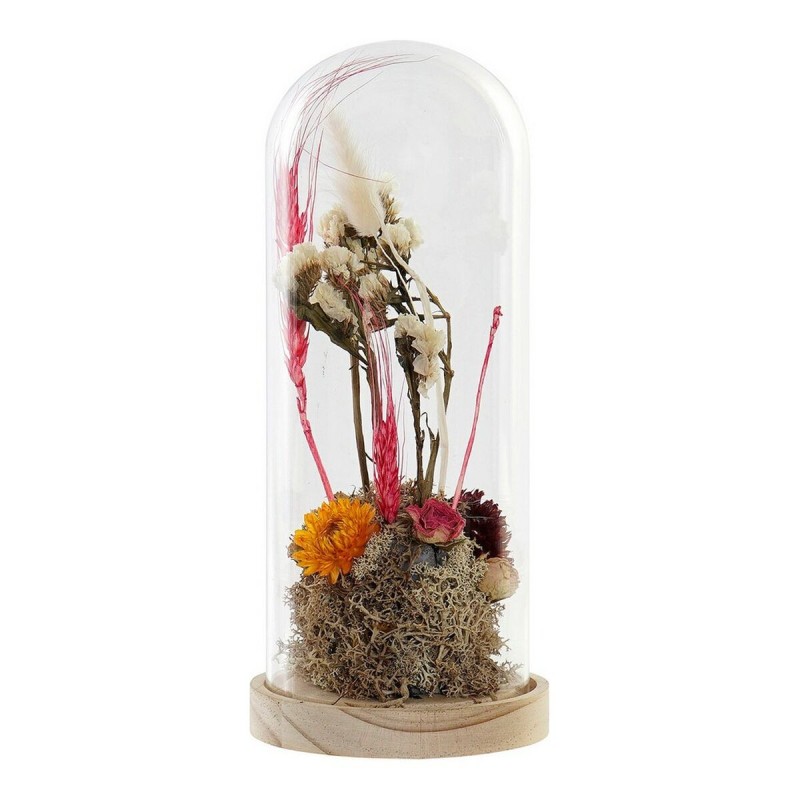 Figurine Décorative DKD Home Decor Fleurs Verre Bois MDF (11 x 11 x 26 cm) - Acheter à 21,67 € seulement chez Collector's Boutiq