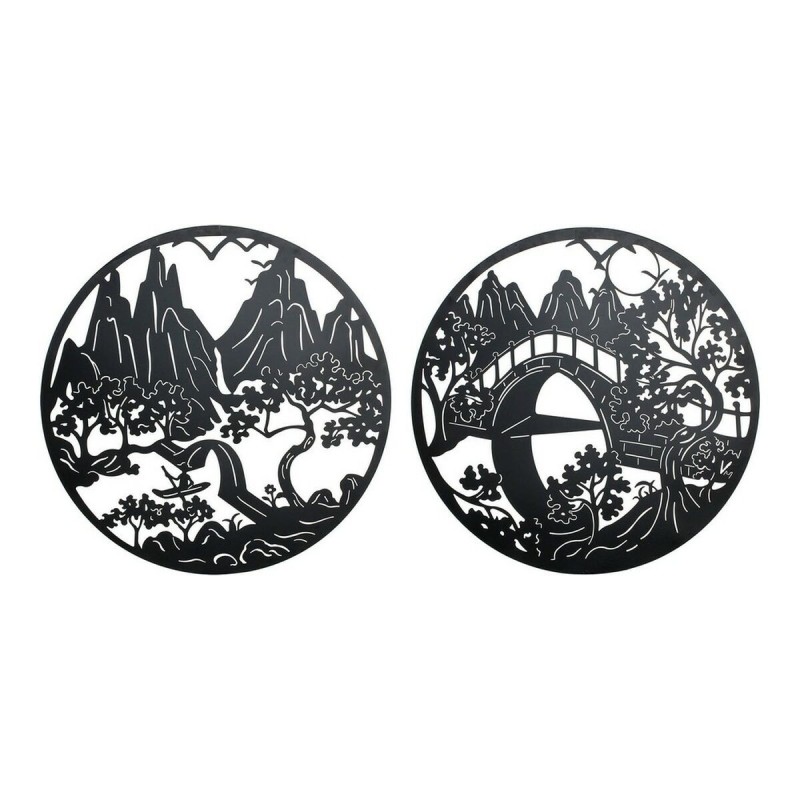 Figurine Décorative DKD Home Decor Paysage Oriental Métal (2 pcs) (98 x 1 x 98 cm) - Acheter à 69,89 € seulement chez Collector'