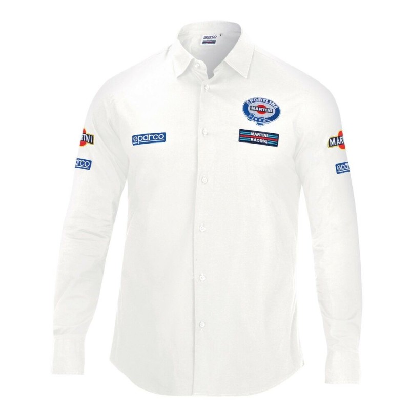 Chemise à manches longues homme Sparco Martini Racing Taille M Blanc - Acheter à 97,40 € seulement chez Collector's Boutique