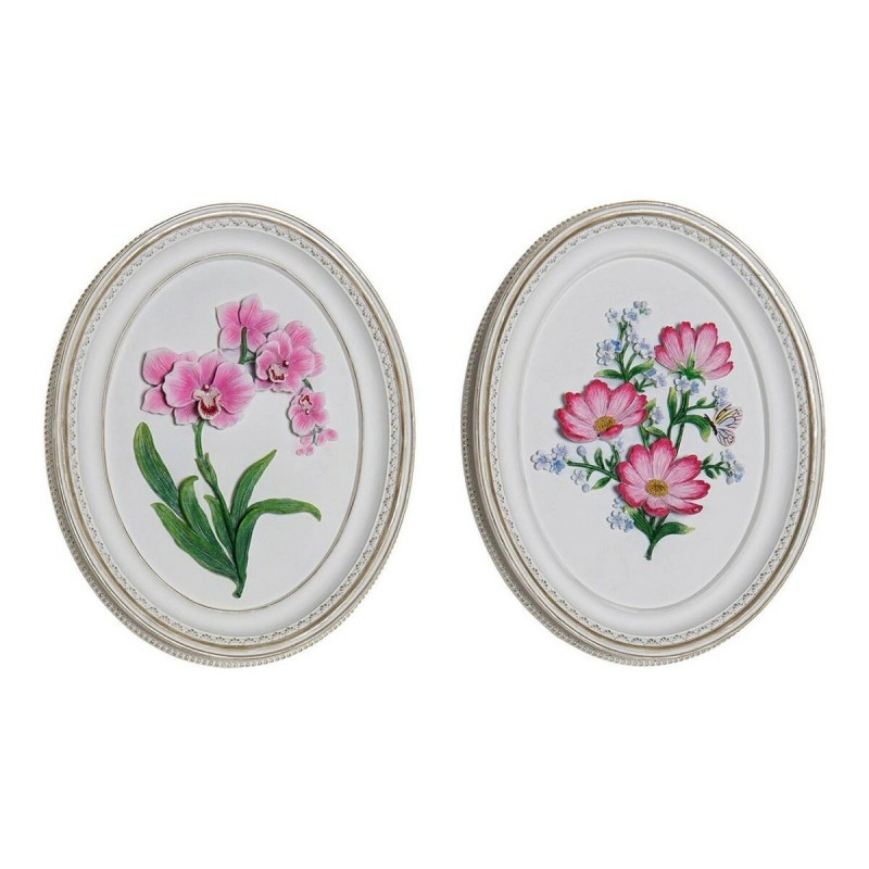 Figurine Décorative DKD Home Decor Résine Fleurs (2 pcs) (17 x 2.5 x 21.6 cm) - Acheter à 18,79 € seulement chez Collector's Bou