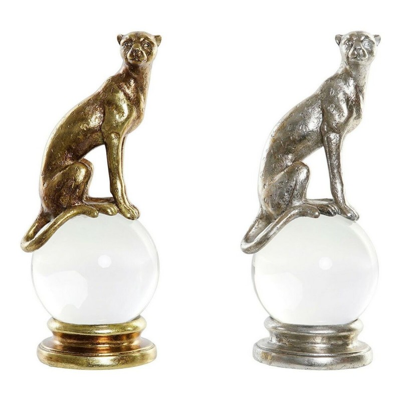 Figurine Décorative DKD Home Decor Résine Verre Léopard (2 pcs) (12 x 11 x 28 cm) - Acheter à 78,53 € seulement chez Collector's