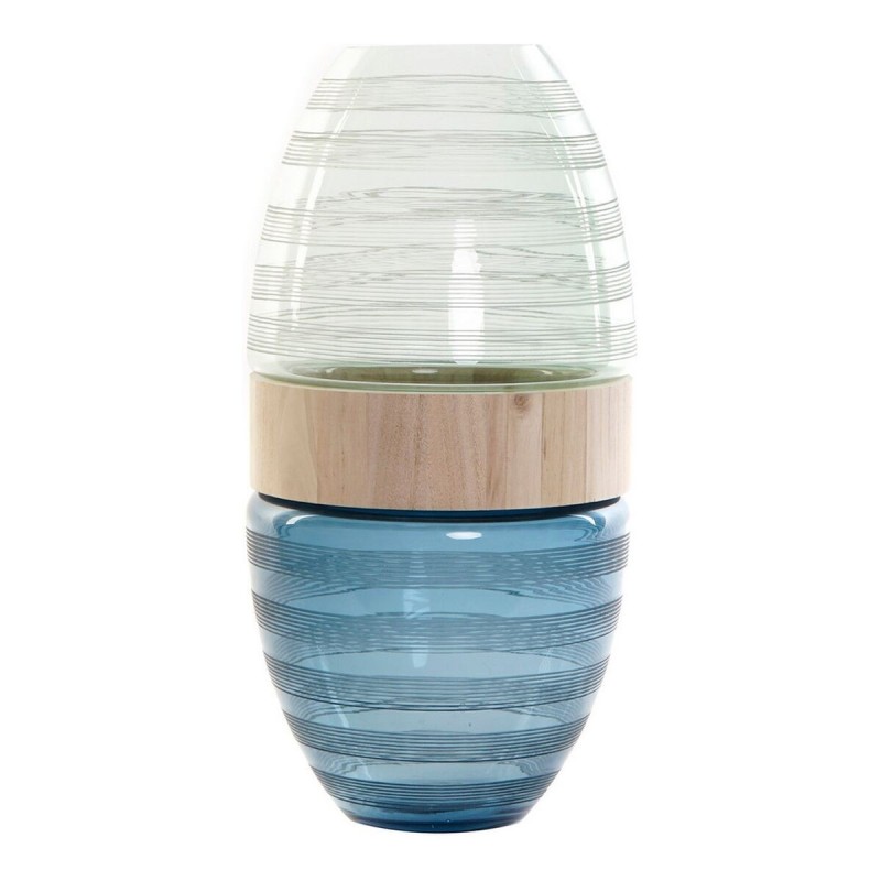 Vase DKD Home Decor Bleu Menthe Bois Verre Moderne (21 x 21 x 43 cm) - Acheter à 72,95 € seulement chez Collector's Boutique