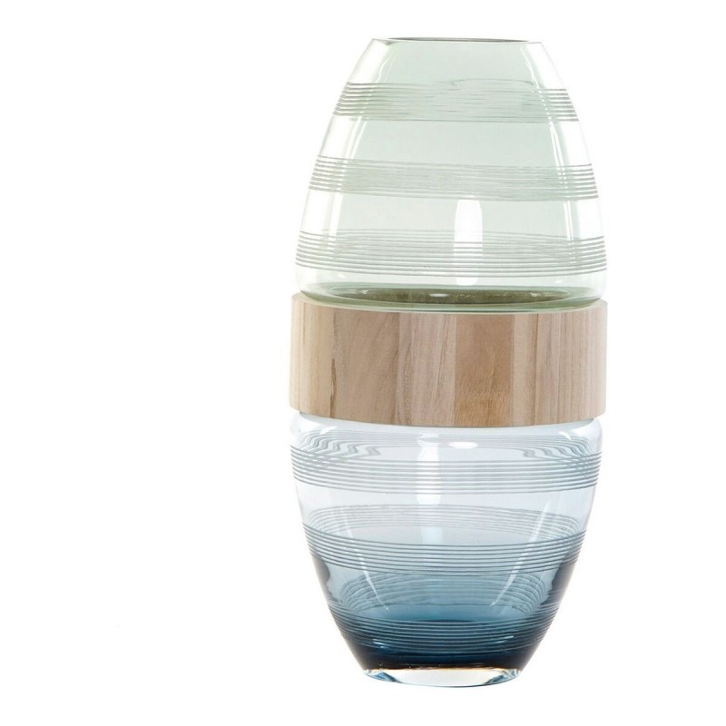 Vase DKD Home Decor Bleu Menthe Bois Verre Moderne (18 x 18 x 36 cm) - Acheter à 62,09 € seulement chez Collector's Boutique