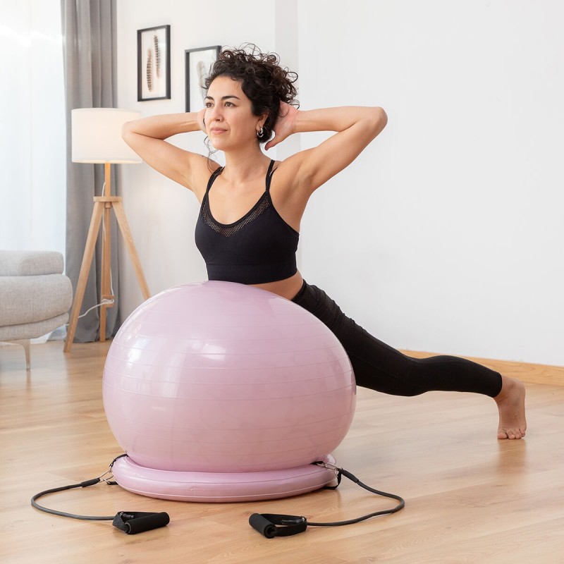 Ballon de yoga avec anneau de stabilité et bandes de résistance Ashtanball InnovaGoods - Acheter à 29,36 € seulement chez Collec