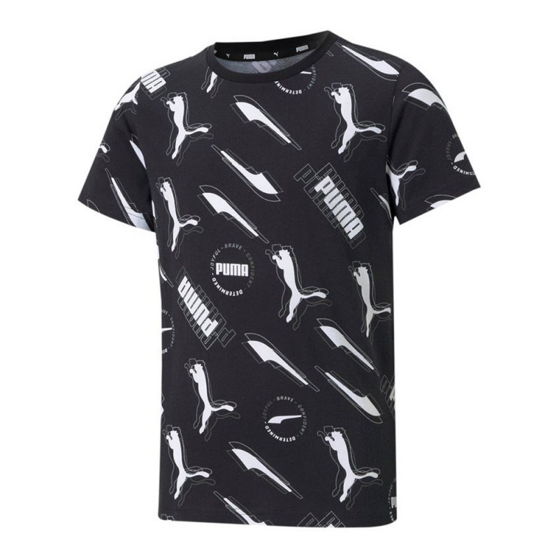 T shirt à manches courtes Enfant Puma AOP Noir - Acheter à 18,61 € seulement chez Collector's Boutique