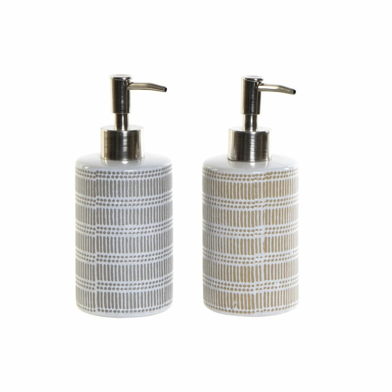 Distributeur de Savon DKD Home Decor Gris ABS Grès Boho (2 pcs) (7.2 x 8 x 18 cm) - Acheter à 12,70 € seulement chez Collector's