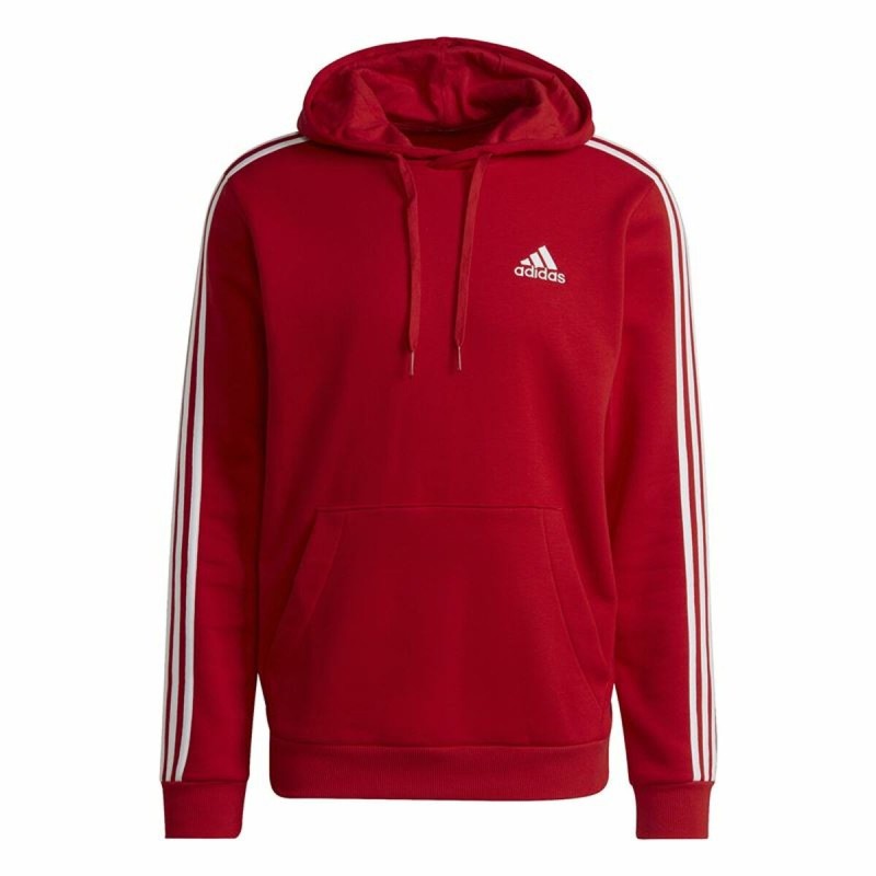 Sweat à capuche homme Adidas Essentials Fleece 3 Stripes Rouge - Acheter à 47,15 € seulement chez Collector's Boutique