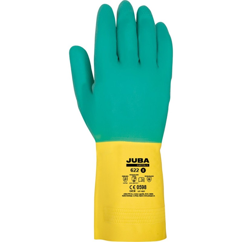 Gants de travail JUBA Bicolore Latex Flocage - Acheter à 2,58 € seulement chez Collector's Boutique