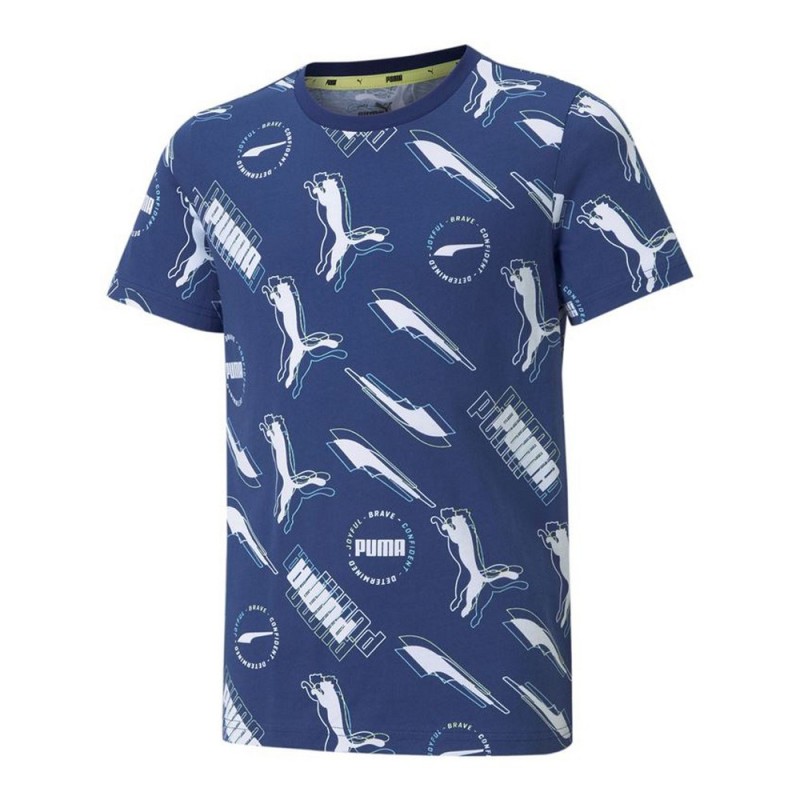 T shirt à manches courtes Enfant Puma AOP Bleu foncé - Acheter à 20,66 € seulement chez Collector's Boutique