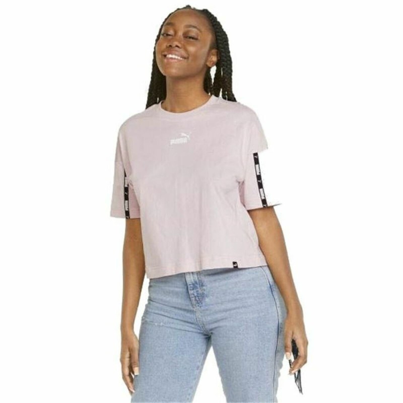 T-shirt à manches courtes femme Puma Power Tape Cropped Rose - Acheter à 21,71 € seulement chez Collector's Boutique