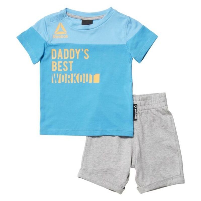 Ensemble de Sport pour Bébé Reebok G ES Inf SJ SS Gris Bleu - Acheter à 21,98 € seulement chez Collector's Boutique