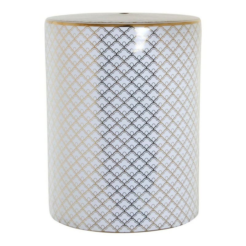 Table d'appoint DKD Home Decor Blanc Porcelaine Doré (33 x 33 x 42 cm) - Acheter à 81,35 € seulement chez Collector's Boutique