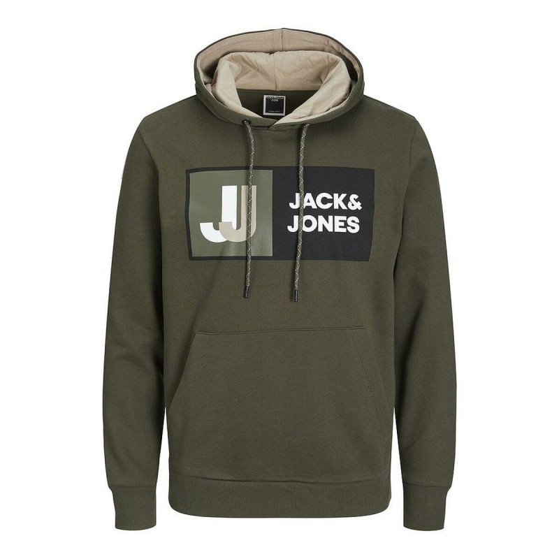 Sweat à capuche homme JCOLOGAN Jack & Jones 12216327 Vert - Acheter à 23,81 € seulement chez Collector's Boutique