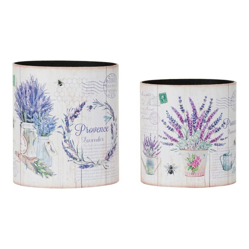 Corbeille à papier DKD Home Decor Bois Toile (2 pcs) - Acheter à 40,54 € seulement chez Collector's Boutique