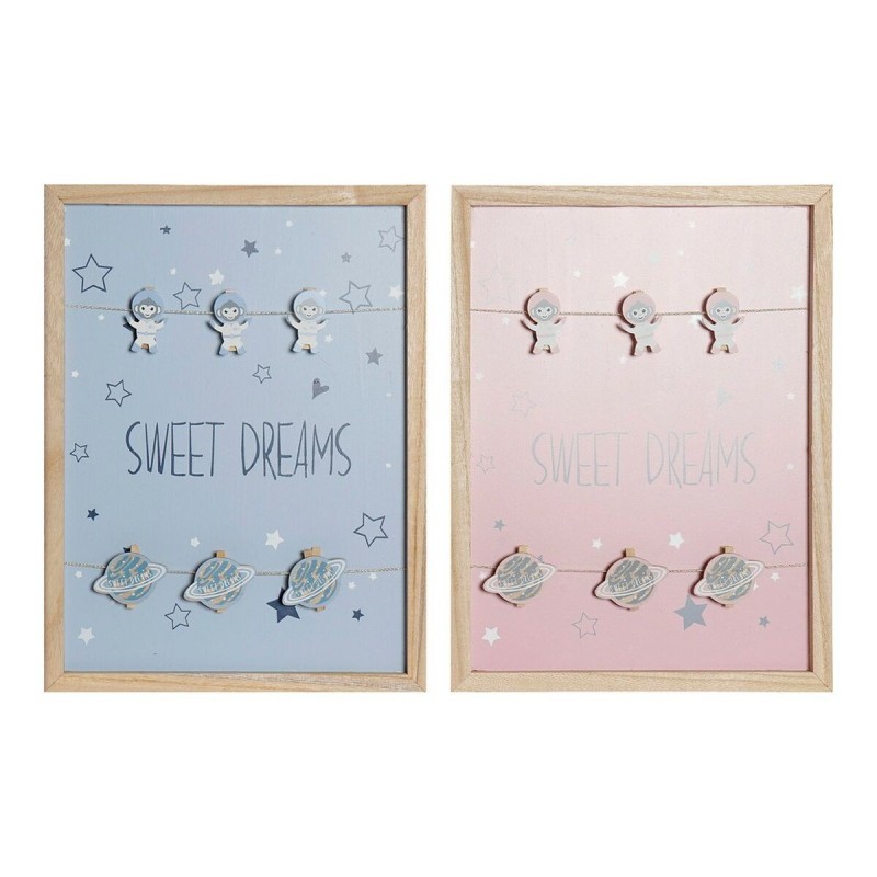 Cadre Photos avec Pinces DKD Home Decor Sweet Dreams Bois MDF (40 x 40 x 3 cm) (2 pcs) - Acheter à 15,49 € seulement chez Collec