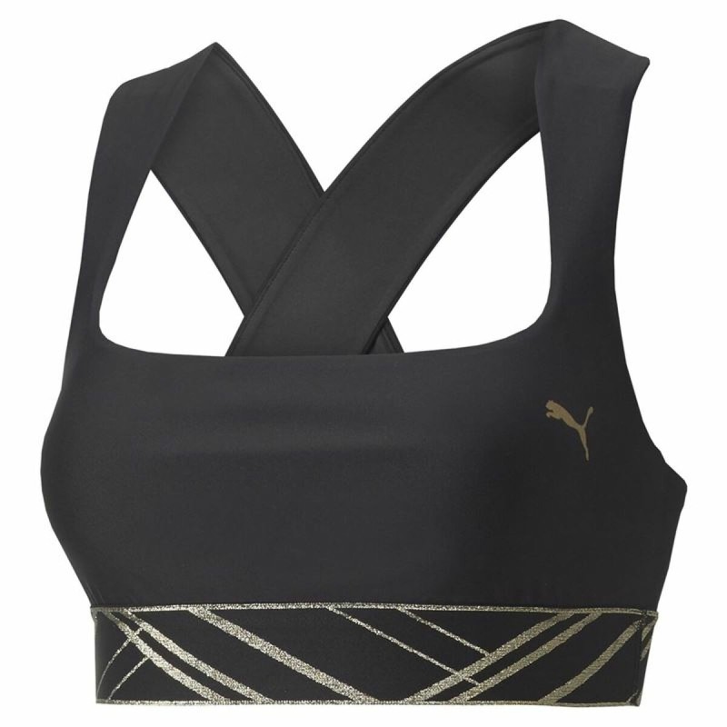 Soutien-gorge de Sport Puma Mid Impact Deco Glam Noir - Acheter à 28,49 € seulement chez Collector's Boutique