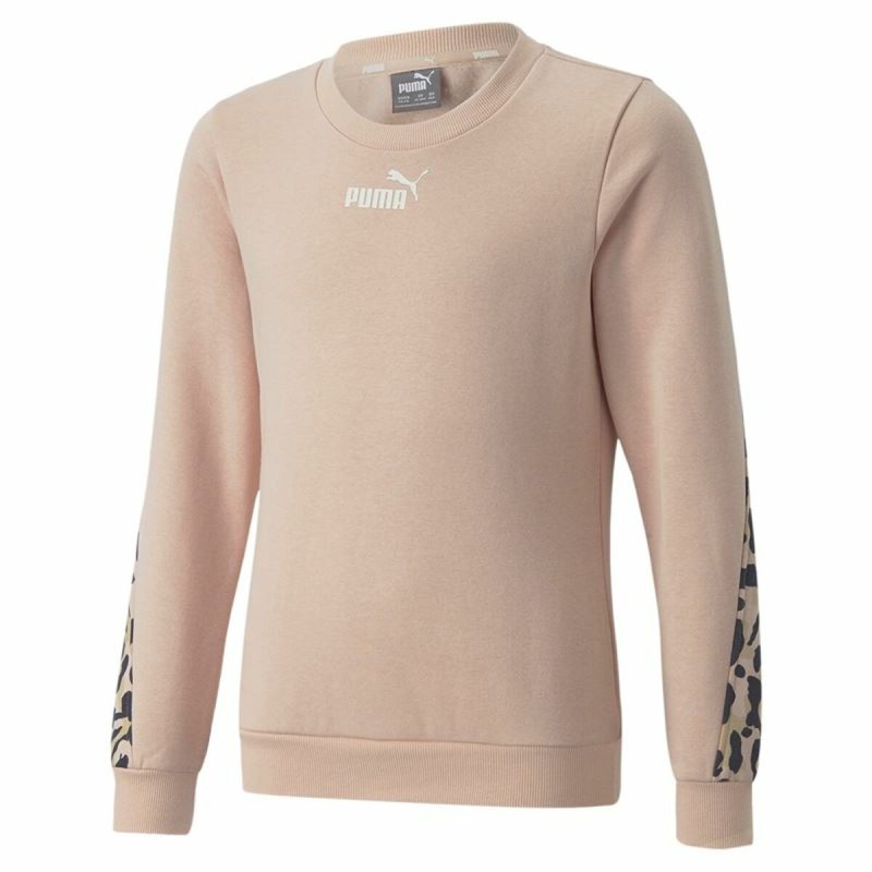 Sweat-shirt sans capuche fille Puma Alpha Crew Neck Beige Léopard Rose - Acheter à 29,30 € seulement chez Collector's Boutique