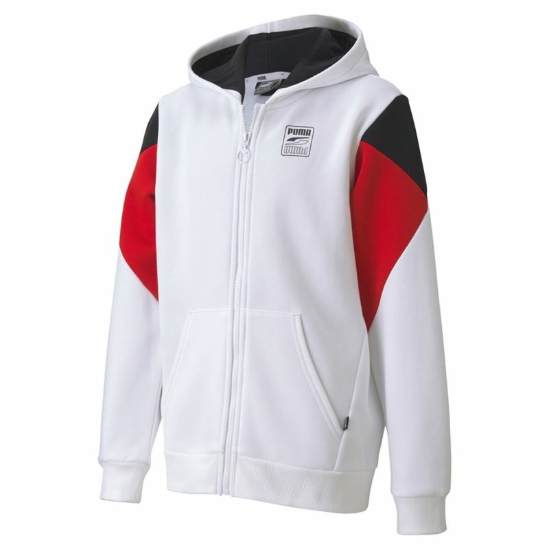 Veste de Sport pour Enfants Rebel Puma Block Full-Zip HoodieBlanc - Acheter à 33,67 € seulement chez Collector's Boutique