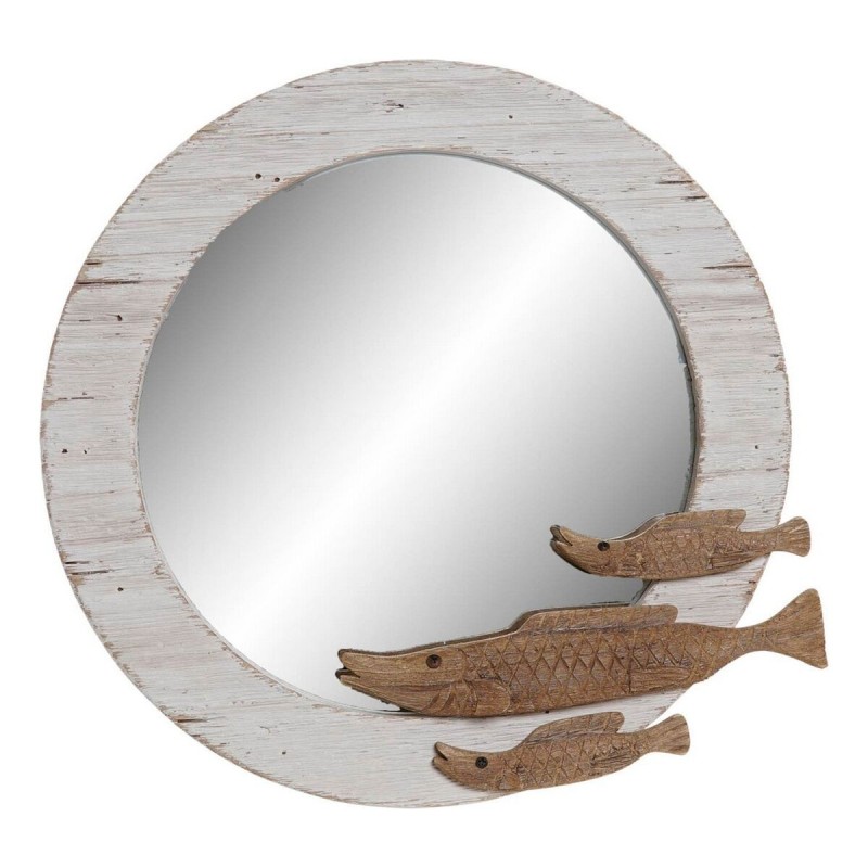 Miroir mural DKD Home Decor Blanc Bois de paulownia (41.5 x 4 x 40 cm) - Acheter à 35,21 € seulement chez Collector's Boutique