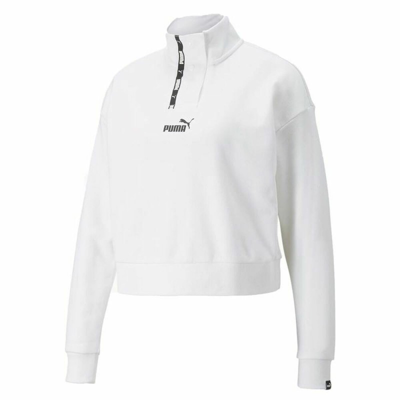 Sweat sans capuche femme Puma Tape Half-Placket W Blanc - Acheter à 42,29 € seulement chez Collector's Boutique