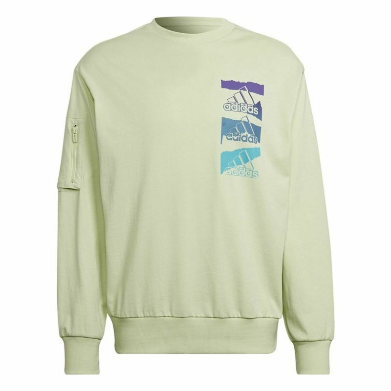 Sweat sans capuche homme Adidas Essentials Brandlove Vert - Acheter à 45,61 € seulement chez Collector's Boutique