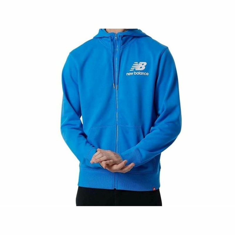 Sweat à capuche et fermeture éclair homme New Balance MJ03558 SBU Bleu - Acheter à 42,64 € seulement chez Collector's Boutique