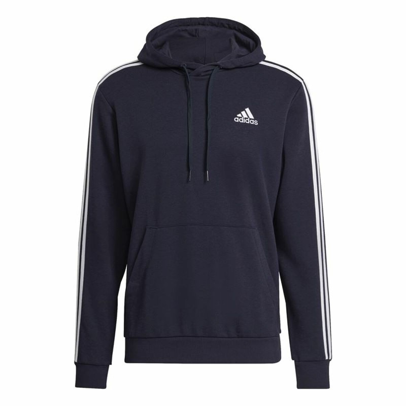 Sweat à capuche homme Adidas Essentials 3 Stripes Blue marine - Acheter à 47,15 € seulement chez Collector's Boutique