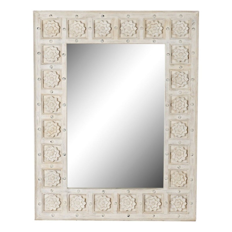 Miroir mural DKD Home Decor Blanc Bois de manguier Décapé (93,5 x 4,7 x 120,3 cm) - Acheter à 236,75 € seulement chez Collector'