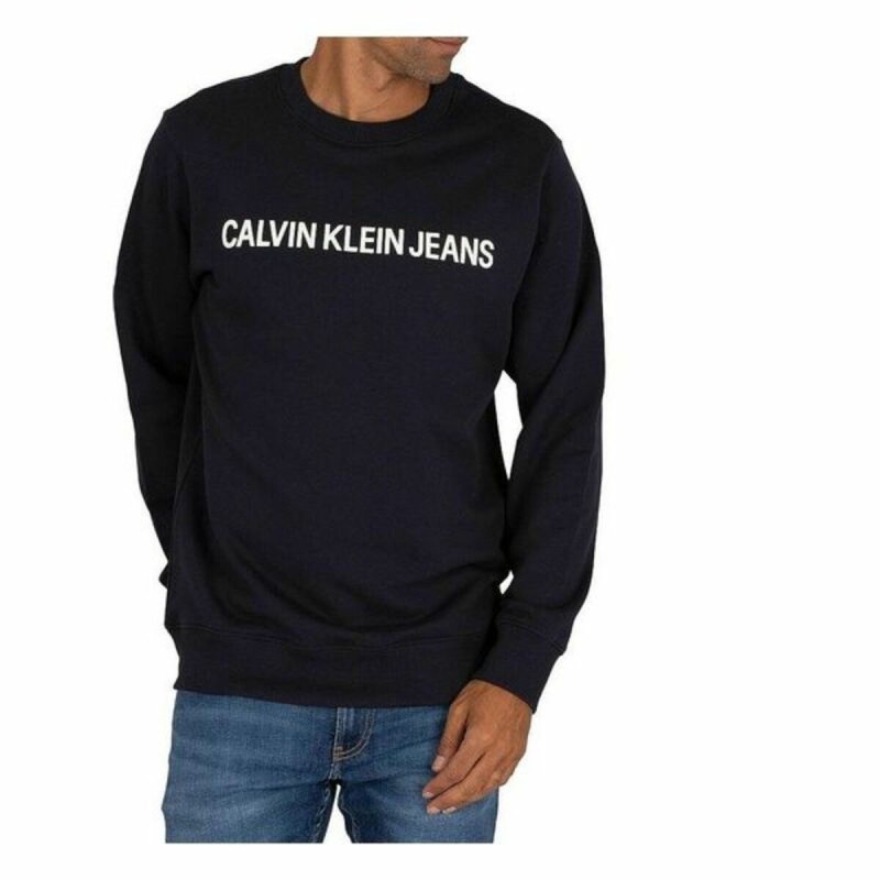 Sweat sans capuche homme Calvin Klein CORE LOGO INTITUTIONAL J30 Marin - Acheter à 56,21 € seulement chez Collector's Boutique