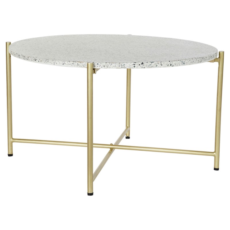 Table d'appoint DKD Home Decor Blanc Pierre Fer Doré (81 x 81 x 44 cm) - Acheter à 147,76 € seulement chez Collector's Boutique