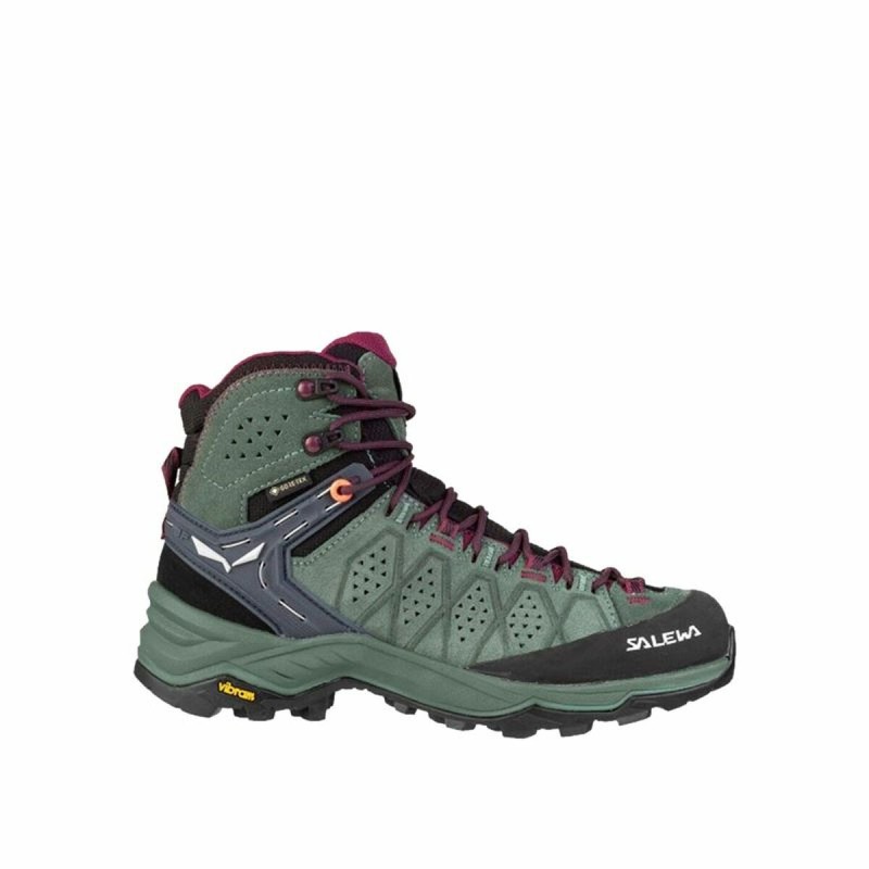 Chaussures de sport pour femme Salewa Trainer 2 Mid Gore Tex Vert - Acheter à 159,89 € seulement chez Collector's Boutique