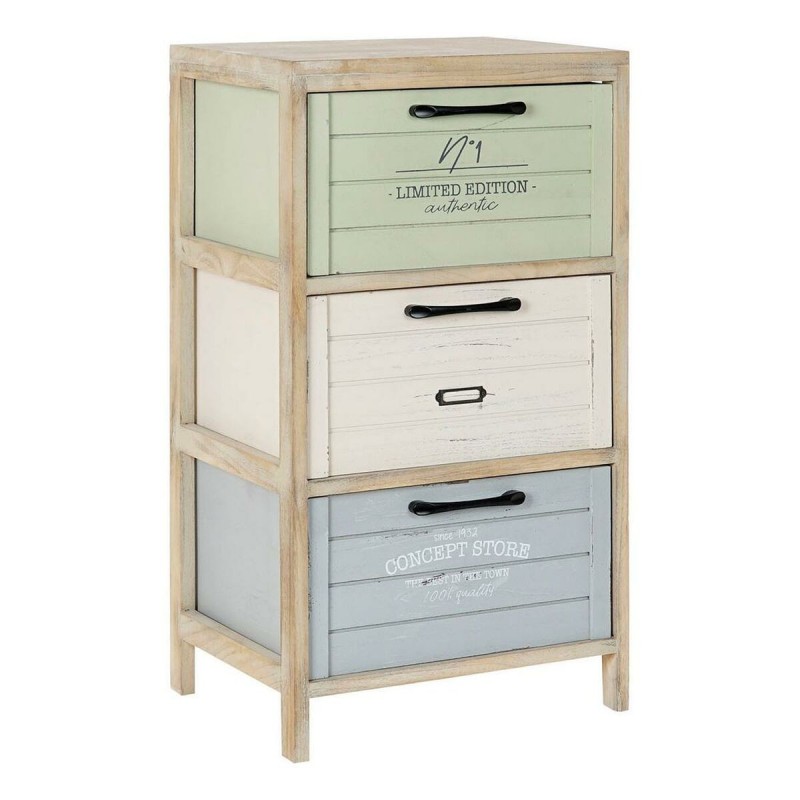 Caisson à Tiroirs DKD Home Decor Naturel Gris Beige Enfant Rose clair Bois de paulownia (40 x 31 x 73,5 cm) - Acheter à 89,03 € 