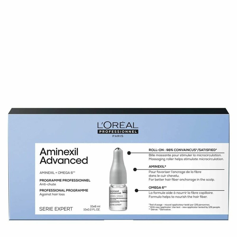 Ampoules L'Oreal Professionnel Paris Aminexil Advanced Traitement capillaire fortifiant (10 x 6 ml) - Acheter à 31,63 € seulemen