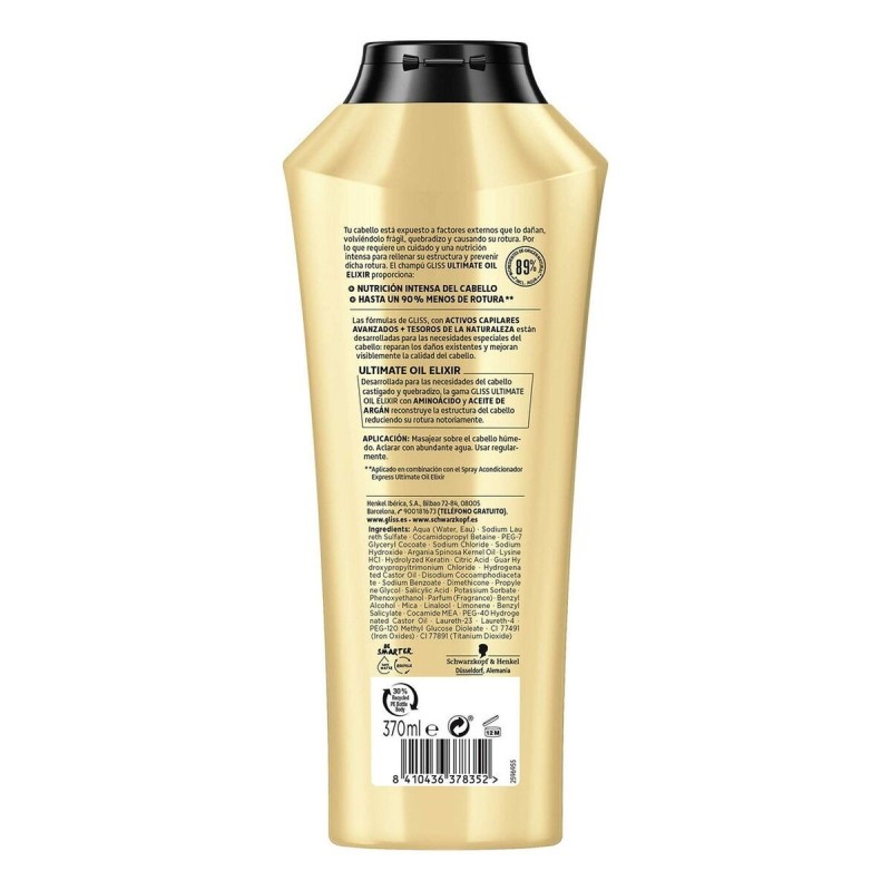 Shampooing nourrissant Schwarzkopf Gliss Ultimate Oil Elixir (370 ml) - Acheter à 5,18 € seulement chez Collector's Boutique