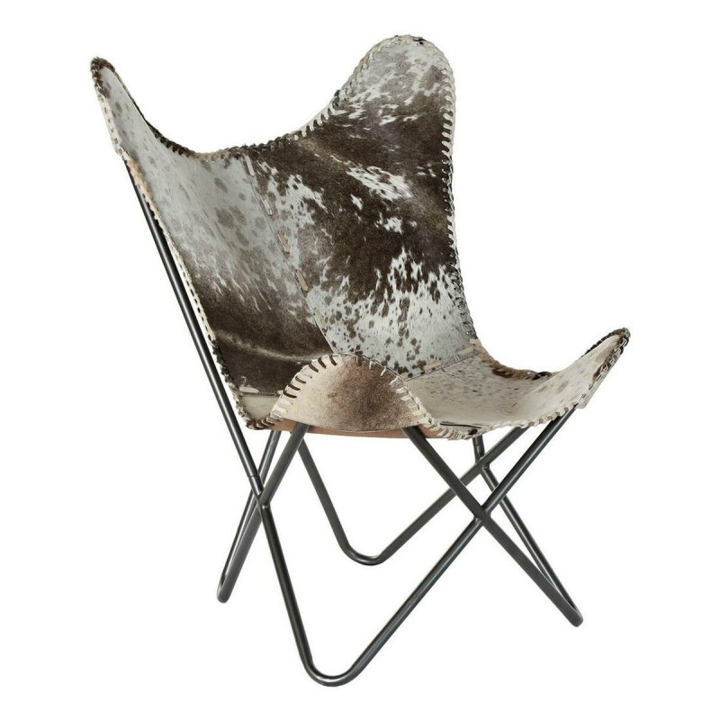 Fauteuil DKD Home Decor 8424001824403 Gris Cuir Blanc Marron Clair Fer (70 x 70 x 90 cm) - Acheter à 141,52 € seulement chez Col