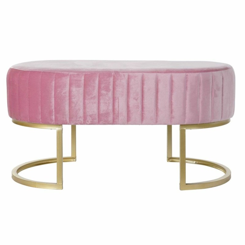 Banquette DKD Home Decor GTY-IG Rose Doré Métal Velours (90 x 50 x 45 cm) - Acheter à 166,64 € seulement chez Collector's Boutiq