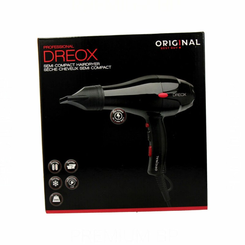 Sèche-cheveux Sinelco Original Dreox Black (2000W) - Acheter à 32,78 € seulement chez Collector's Boutique