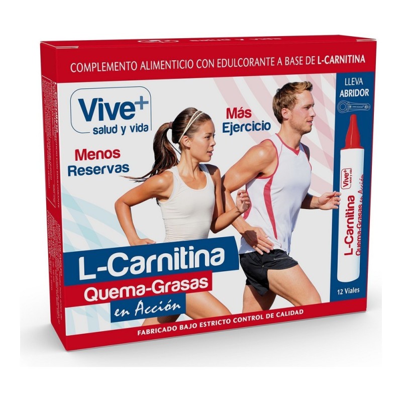 L-Carnitine liquide Vive+ Brûle-graisses (12 uds) - Acheter à 6,29 € seulement chez Collector's Boutique